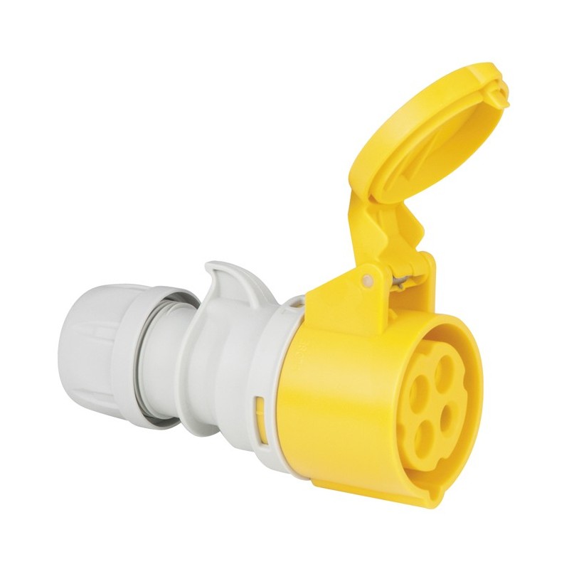 PCE 91312 CEE 16 A/110 V 4P Plug - female, yellow